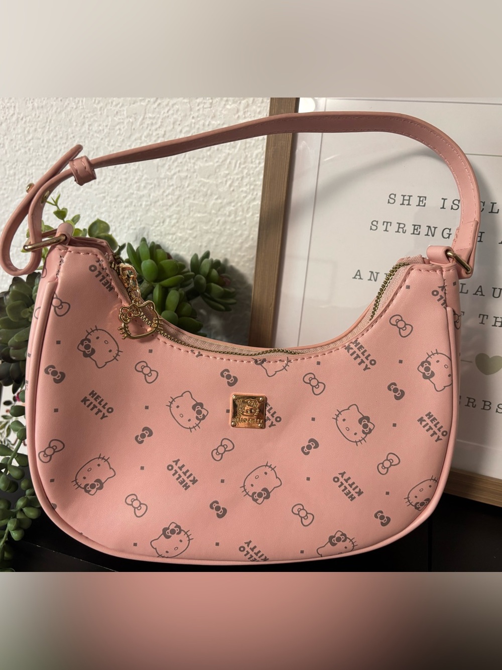 Hello Kitty Pink Crescent Shoulder Bag (NWOT)